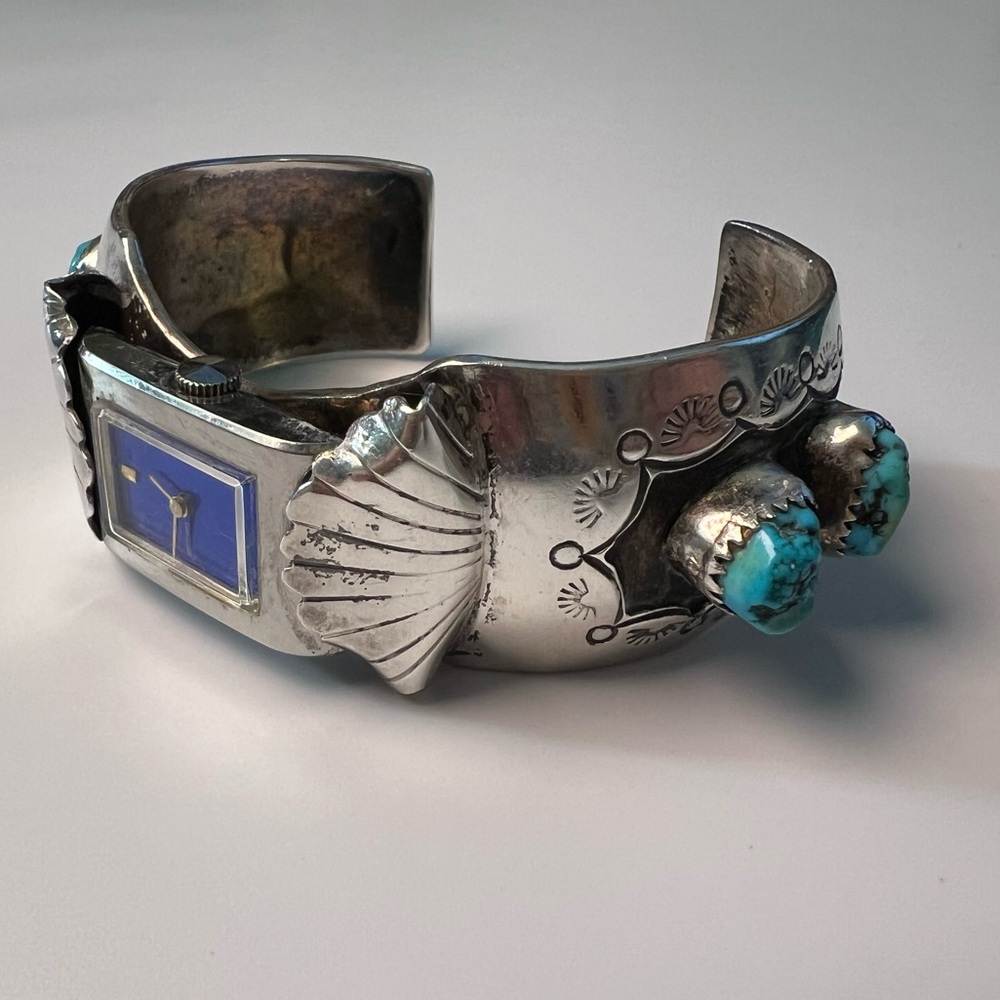 Turquoise Sterling Silver 925 Cuff Watch Band
